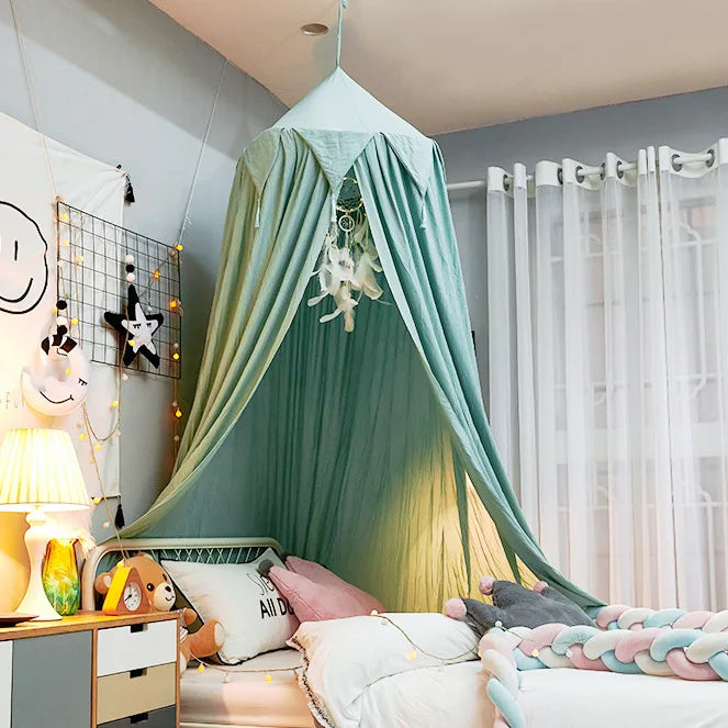 Ciel de lit bebe vert enfant unisexe decoration
