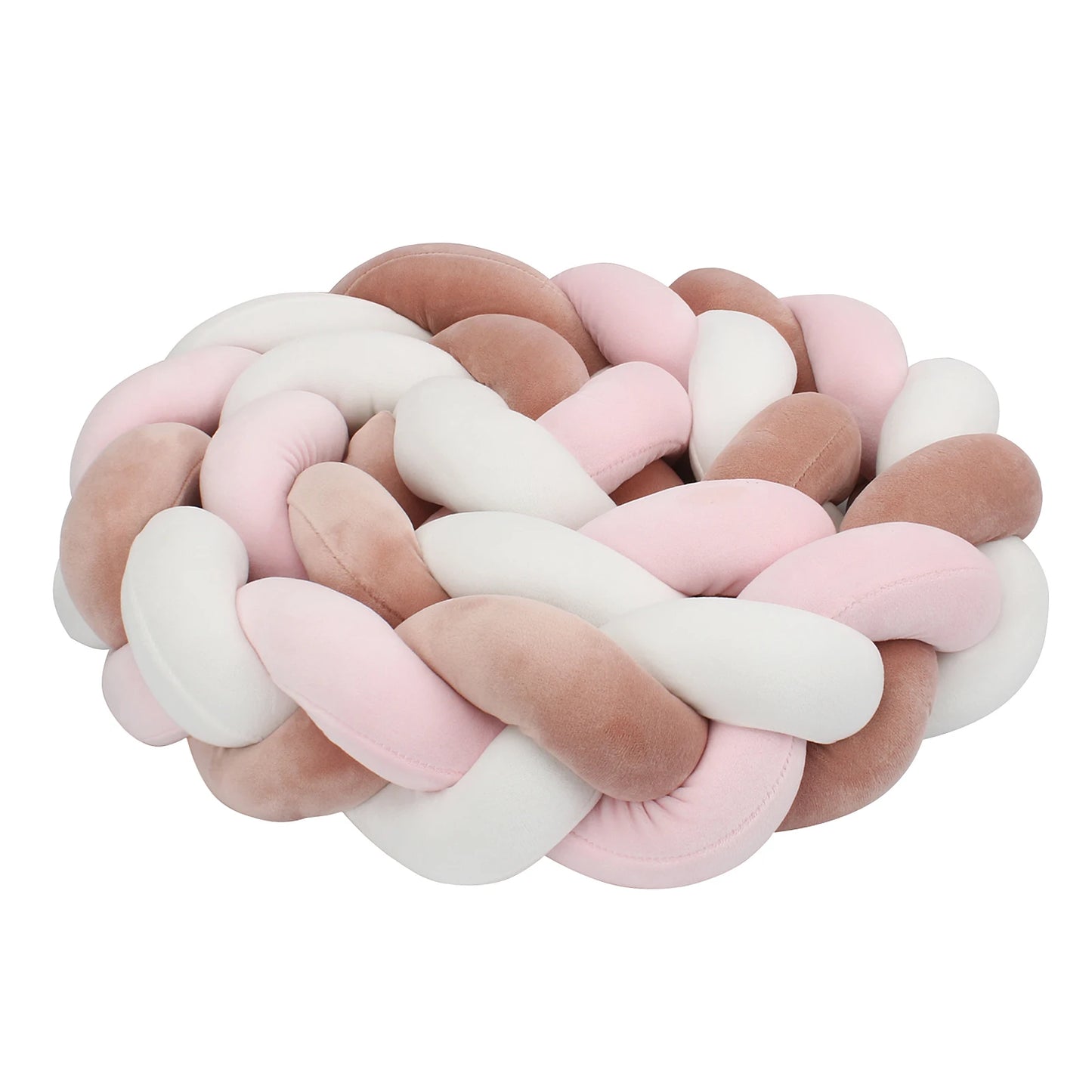 Tresse de lit rose blanc brun