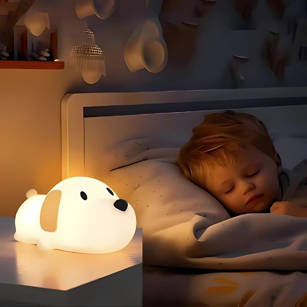Veilleuse-bebe-chien-enchanteur-silicone-tactile