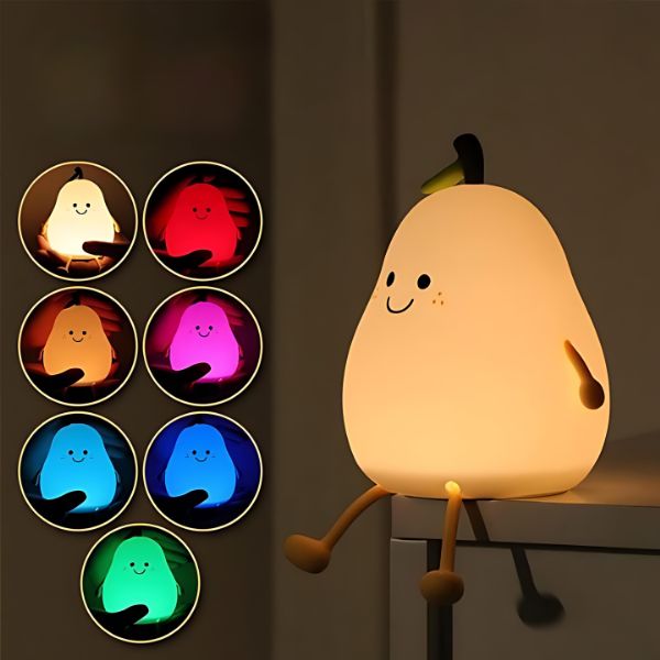 Veilleuse-bebe-poire-multicolore-silicone