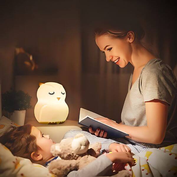 Veilleuse-bebe-hibou-routine-lecture-soir