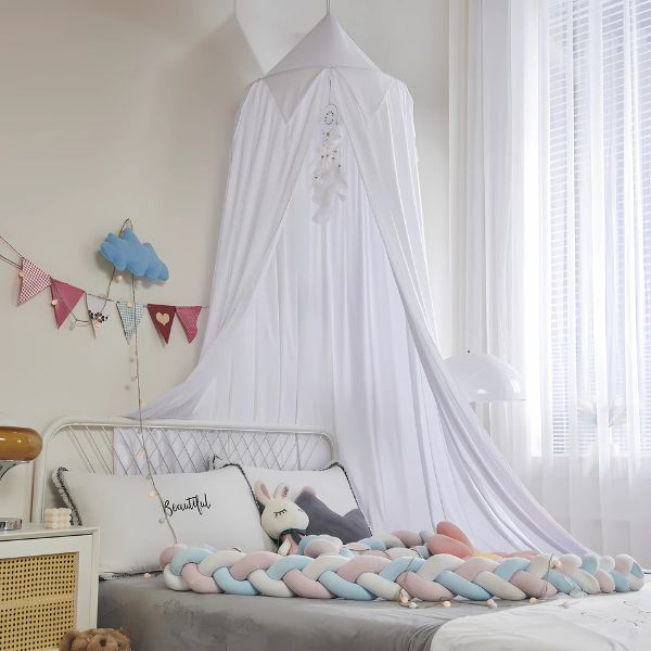 ciel de lit bebe blanc deco chambre
