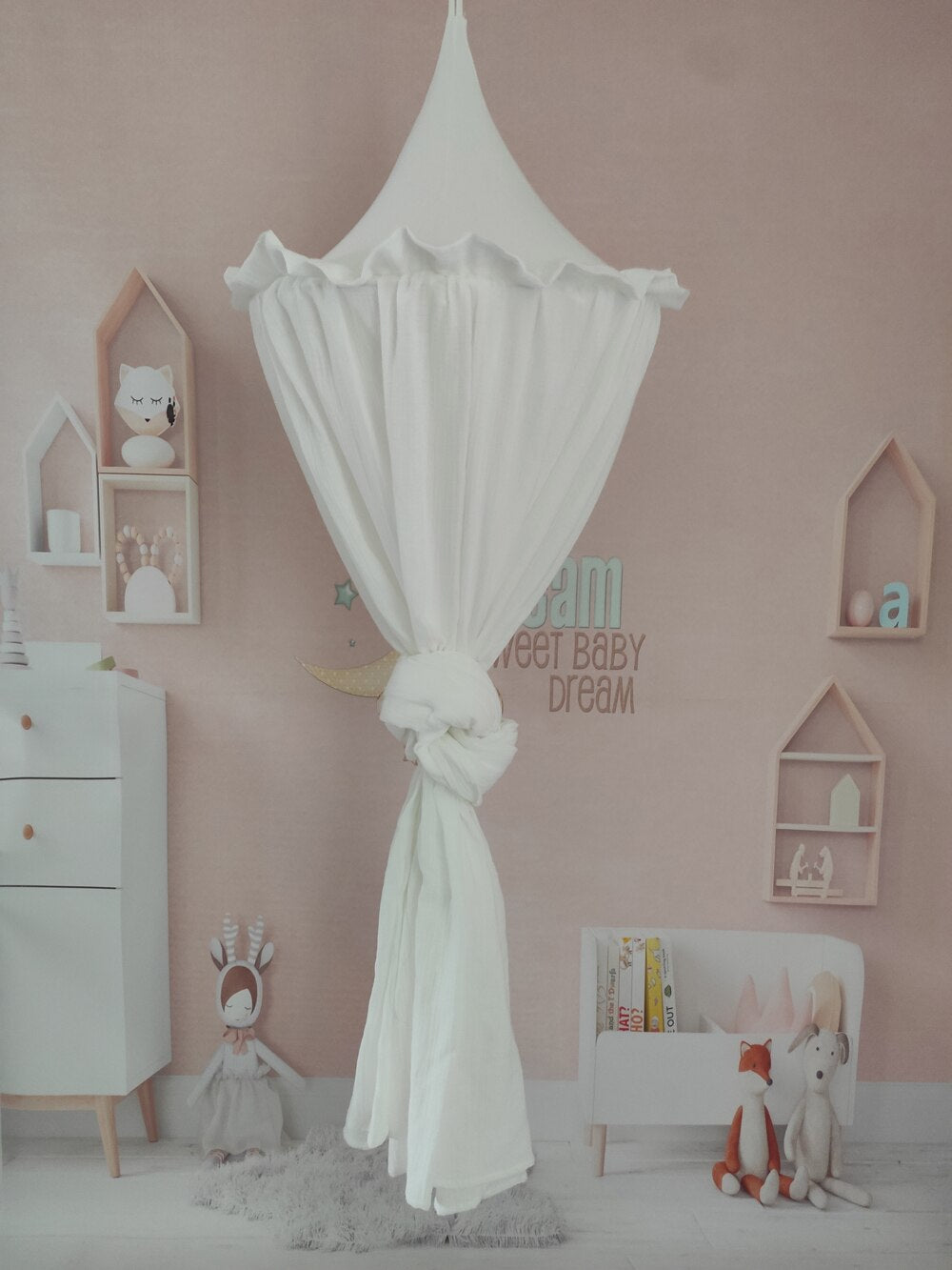 ciel de lit bebe blanc mousseline coton super doux