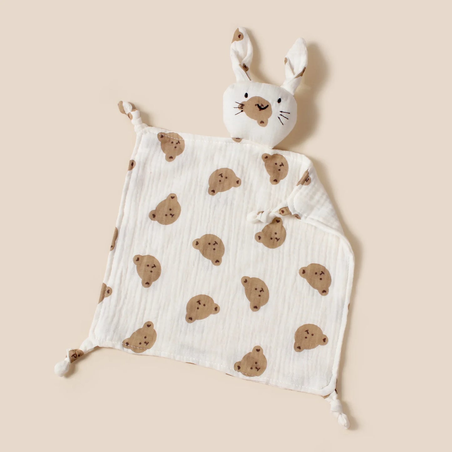 doudou lapin coton mousseline ourson