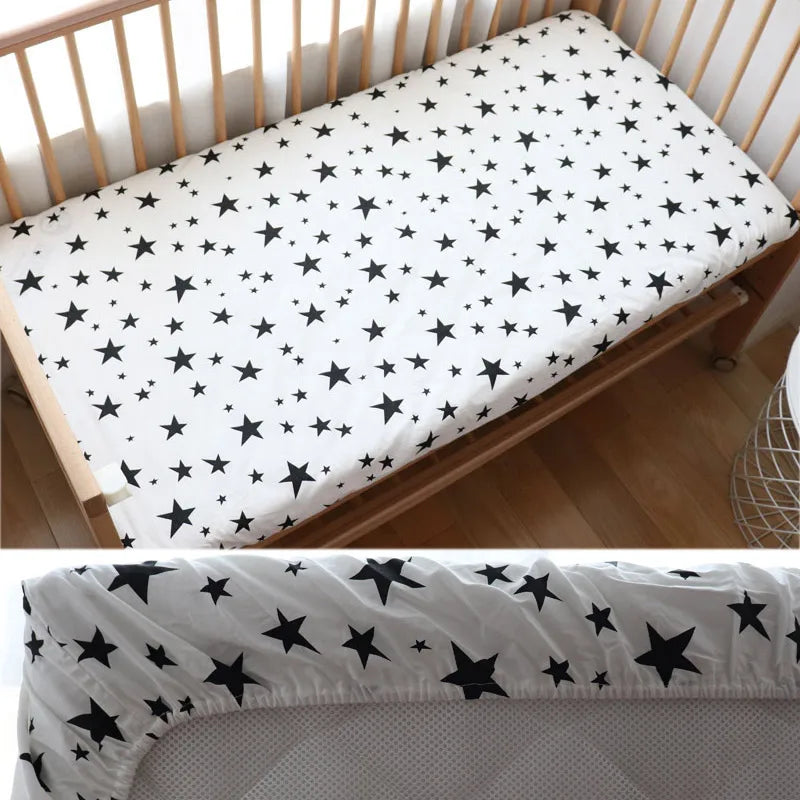 drap housse bebe étoile noire