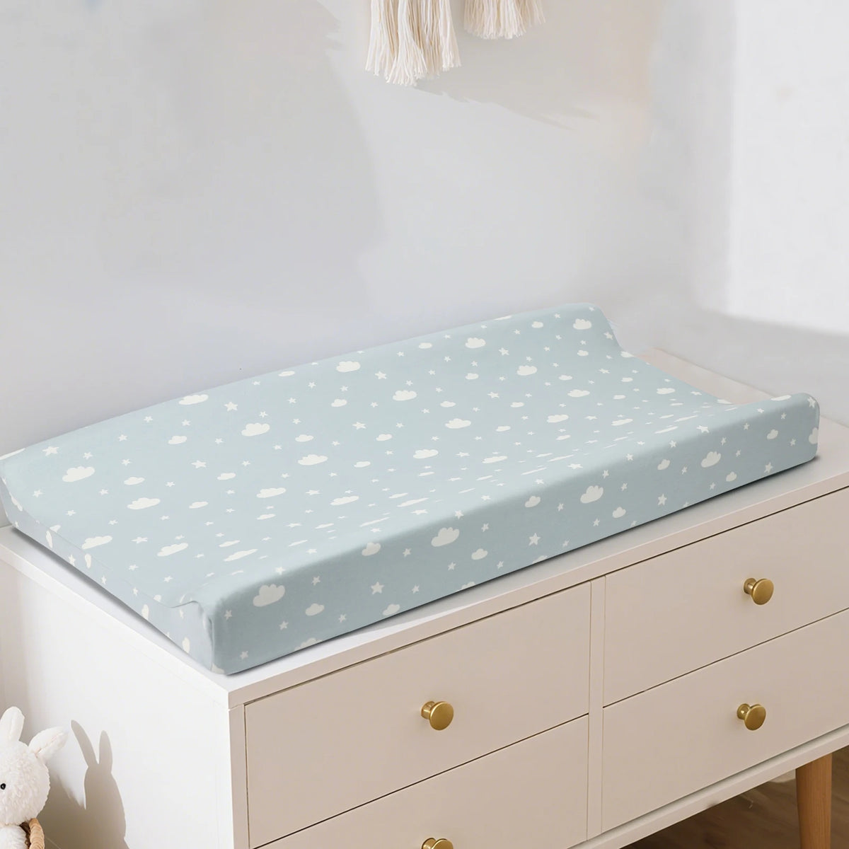housse matelas Ă langer nuages coton