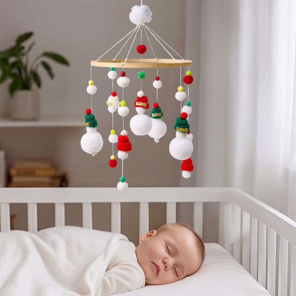mobile bebe bonhomme de neige noel