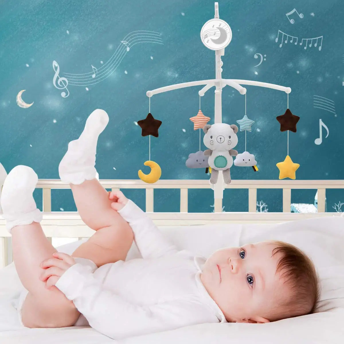 mobile bebe ours nuage etoile bebe dans berceau