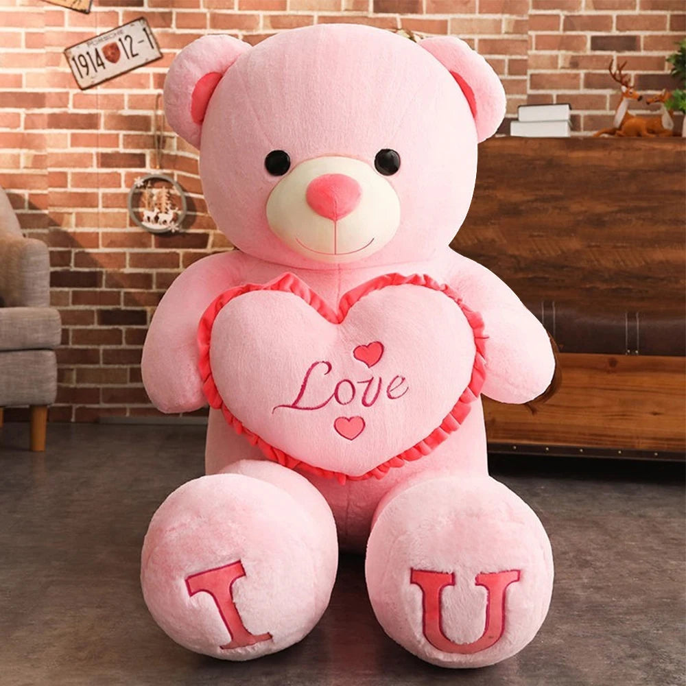 ours en peluche géante rose apaisant doux réconfortant