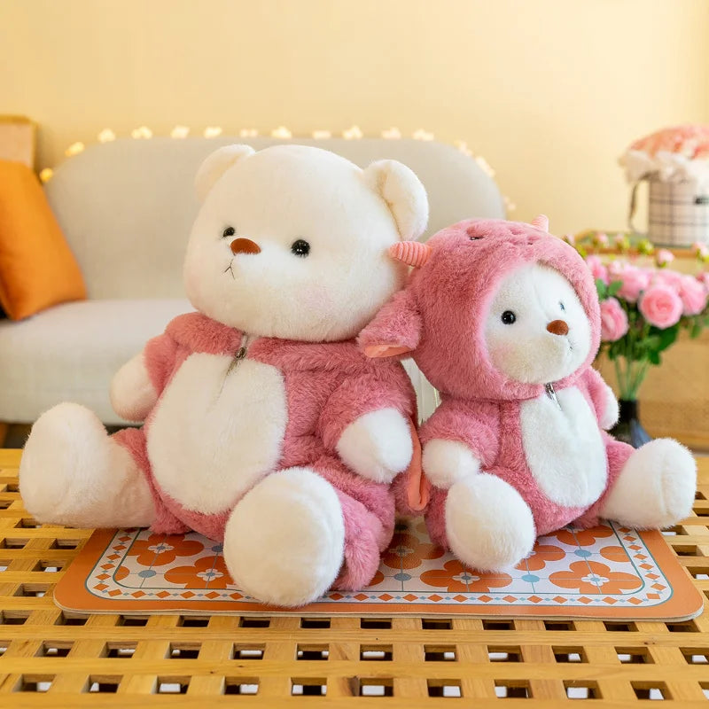 ours en peluche mouton rose 25 35 cm décoration
