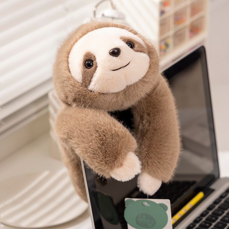 peluche paresseux brun doux mignon décoration chambre enfant