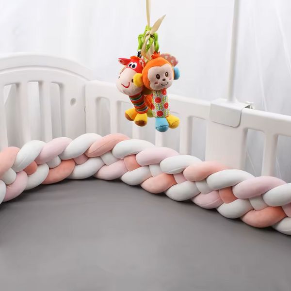 tresse de lit bebe rose blanc deco lit bebe