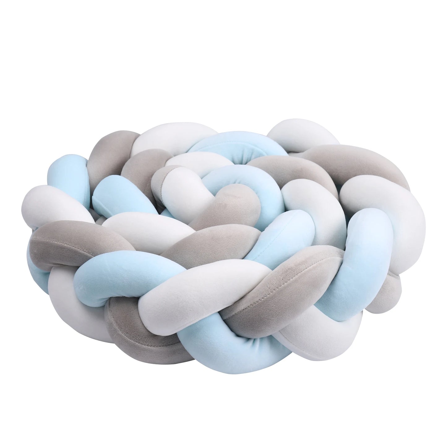 tresse de lit bleu blanc gris bebe enfant