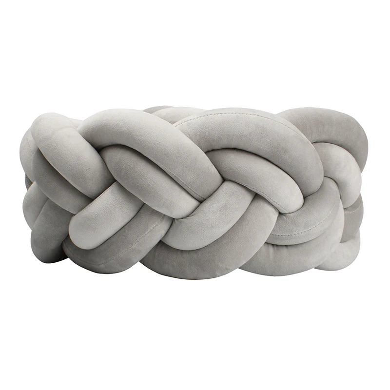 tresse tour de lit gris