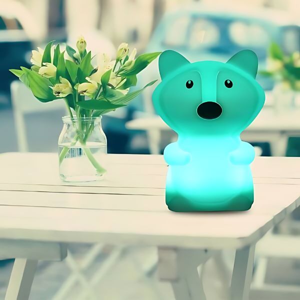 veilleuse bébé renard vert adorable