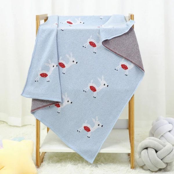 Couverture-bebe-coton-chevreuil-bleu-adorable-decorative-cadeau-maman