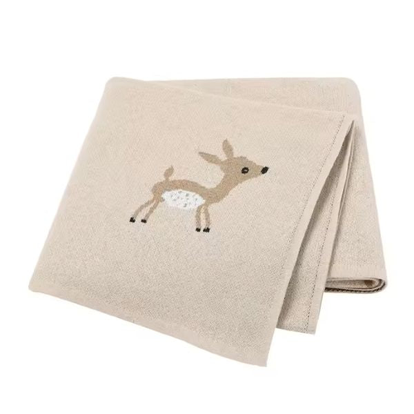 Couverture-bebe-coton-chevreuil-beige-garcon-fille