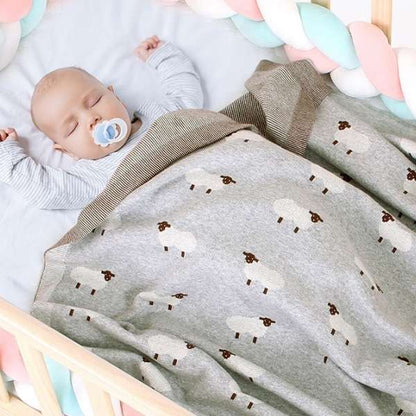 Couverture-bébé-coton-naturel-mouton-gris-unisexe-enfant-fille-garçon