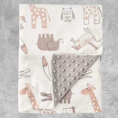 Plaid-bébé-gris-animaux-jungle-mignon-décoration