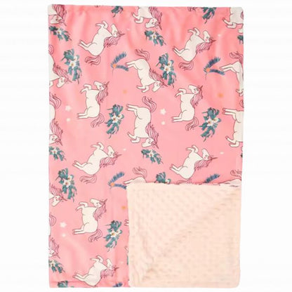 plaid bebe licorne rose tissu polaire doux peau sensible delicate