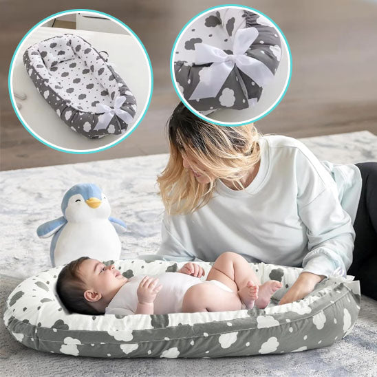 Reducteur de lit gris blanc garcon fille