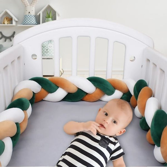 tresse de lit bebe vert blanc brun garcon