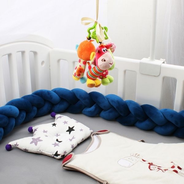 Tresse de lit bleu unisexe