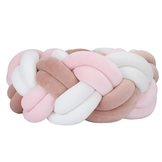Tresse de lit enfant rose blanc brun