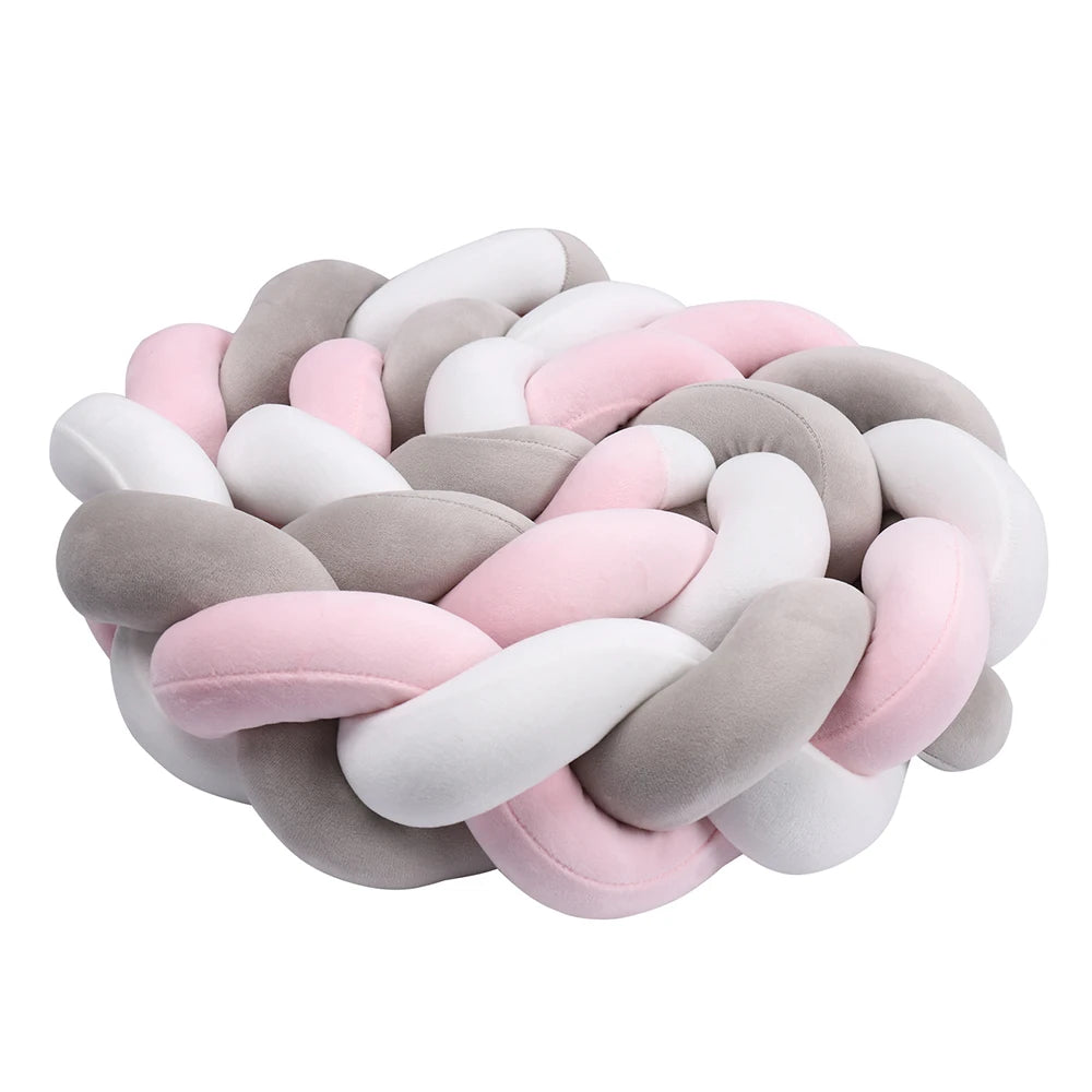 Tresse de lit rose gris blanc sommeil paisible