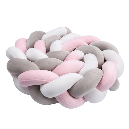 Tresse de lit rose gris blanc sommeil paisible