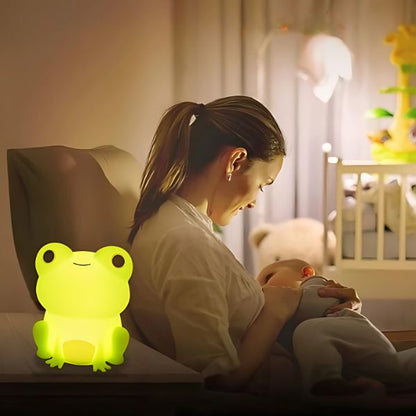 Veilleuse-enfant-pour-allaiter-grenouille-vert