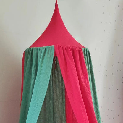 ciel de lit bebe rouge vert coton doux