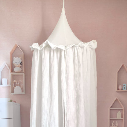 ciel de lit blanc mousseline coton super douceur