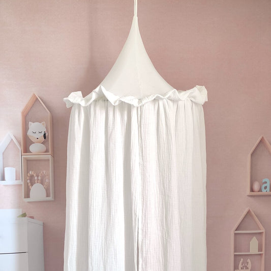 ciel de lit blanc mousseline coton super douceur
