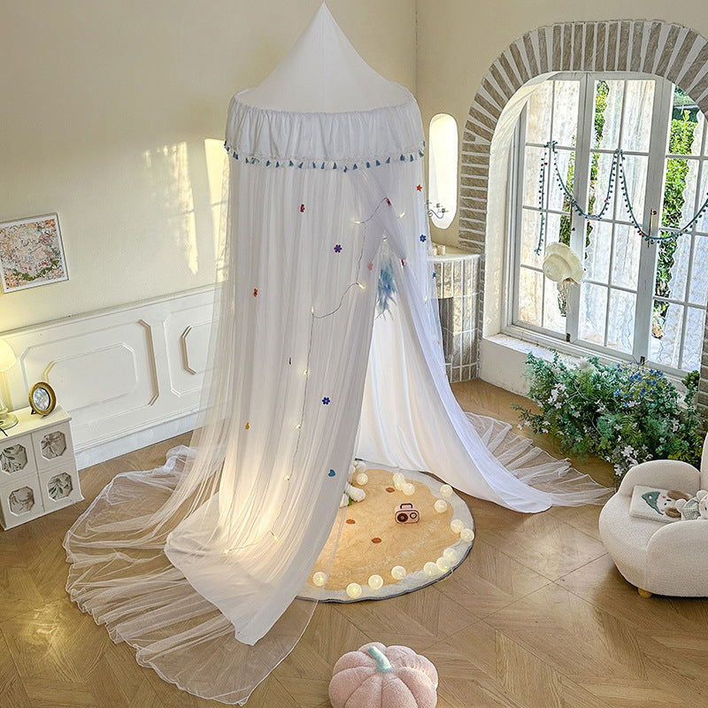ciel de lit moustiquaire blanc décoration chambre enfant