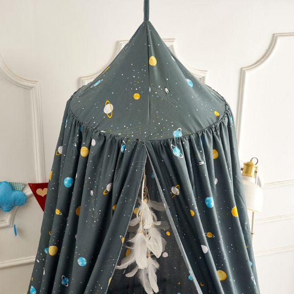 ciel de lit pour bebe dome gris