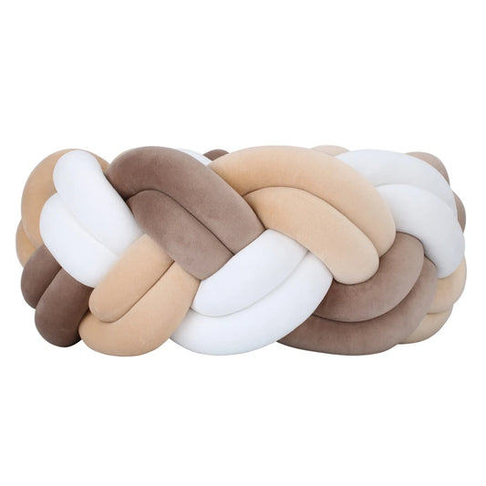contour de lit tresse beige blanc brun