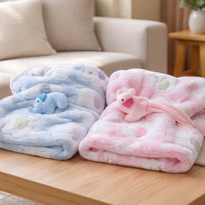 Couverture bébé rose bleu