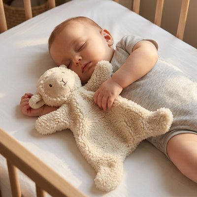 doudou bebe mouton beige enfant endormi berceau