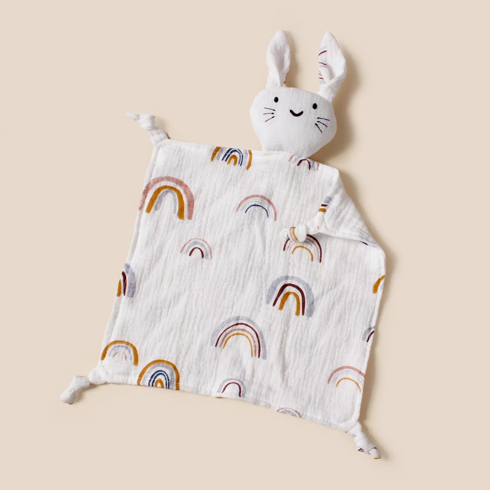 doudou lapin arc-en-ciel 