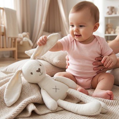 Doudou lapin blanc