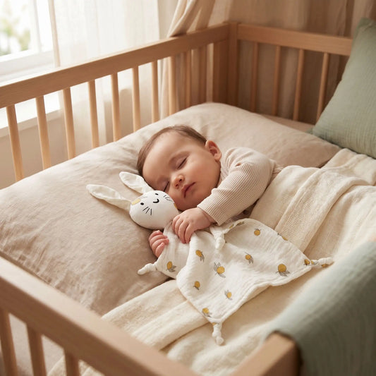 doudou lapin citron bébé endormi