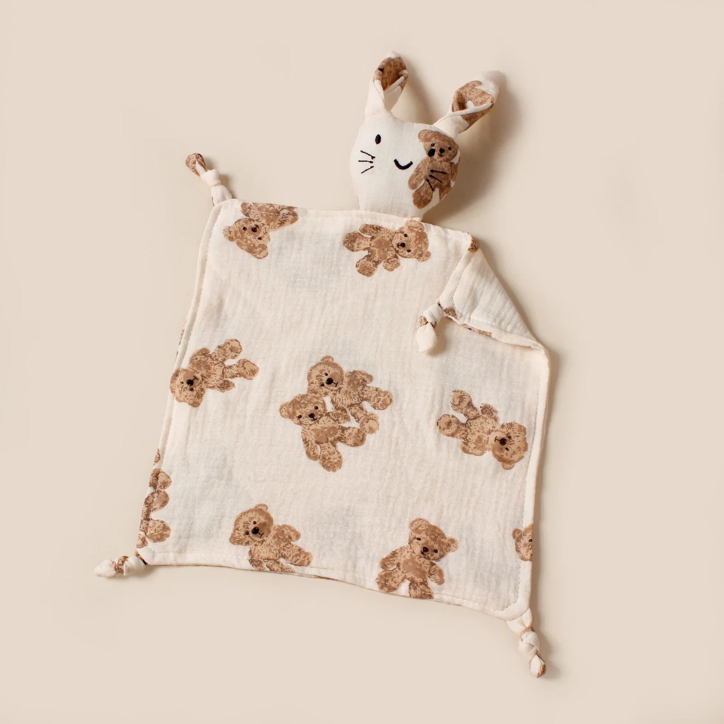 doudou lapin coton mousseline un ourson