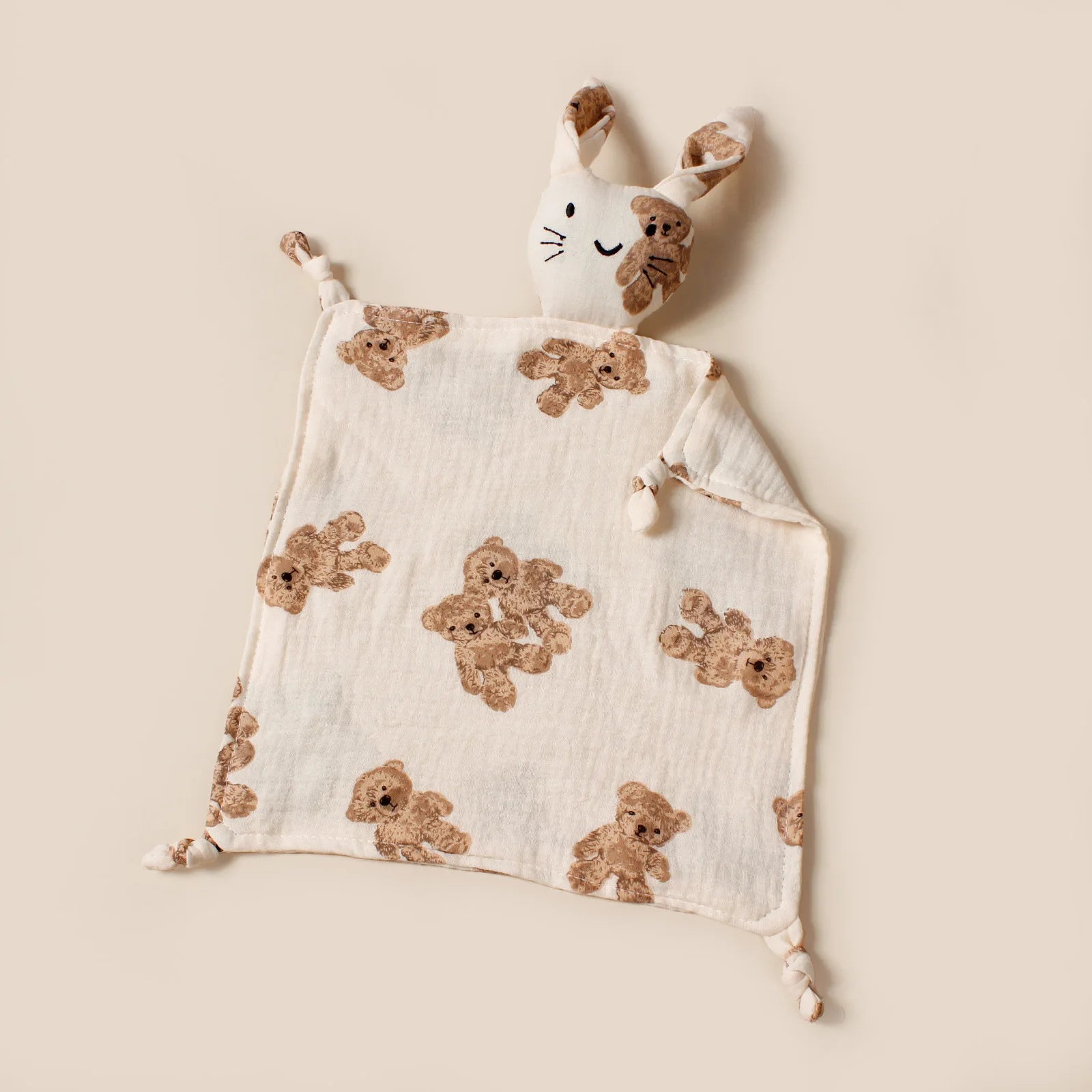 doudou lapin coton mousseline un ourson