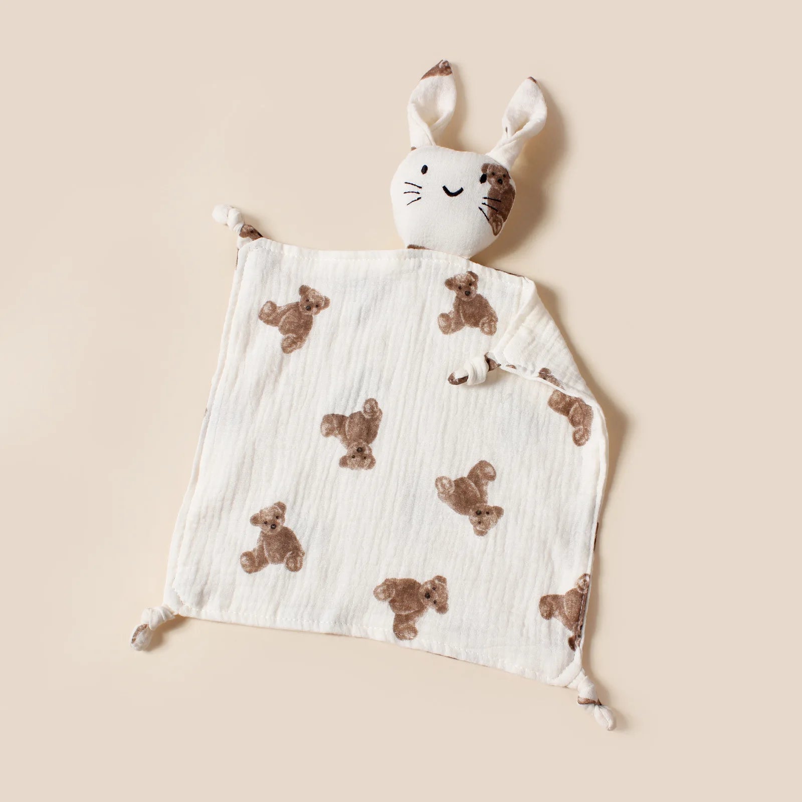 doudou lapin coton mousseline un ourson