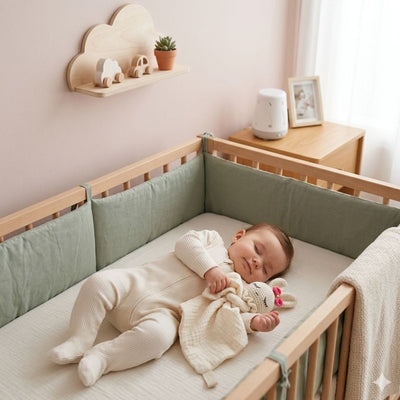 doudou lapin crème bébé fille endormie berceau