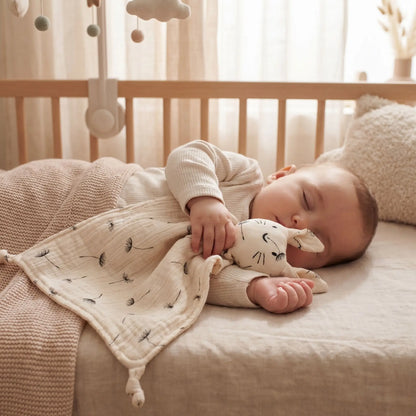 doudou lapin fleurs pissenlit enfant endormi