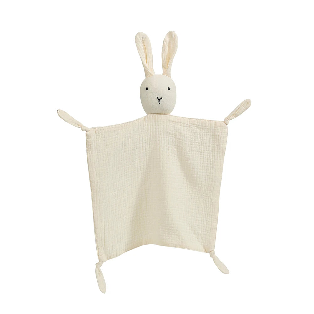 doudou lapin mousseline coton beige
