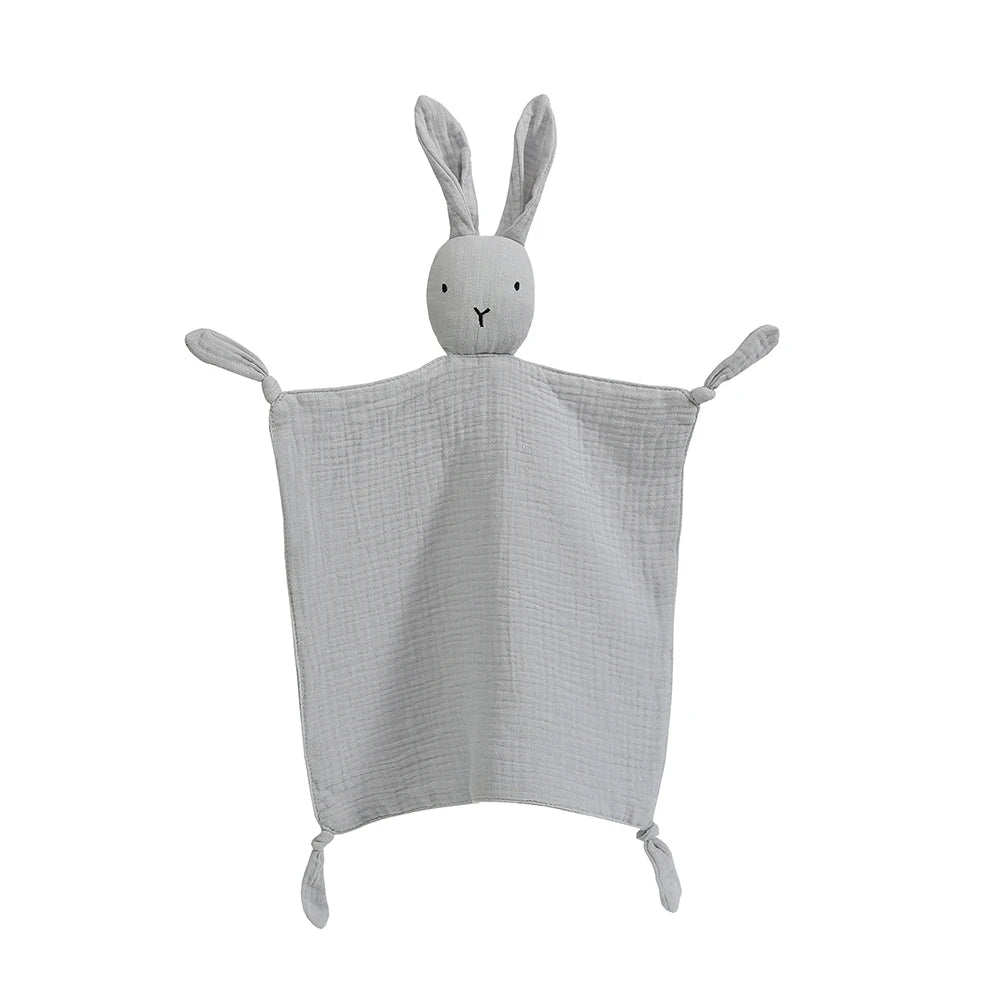 doudou lapin mousseline coton gris