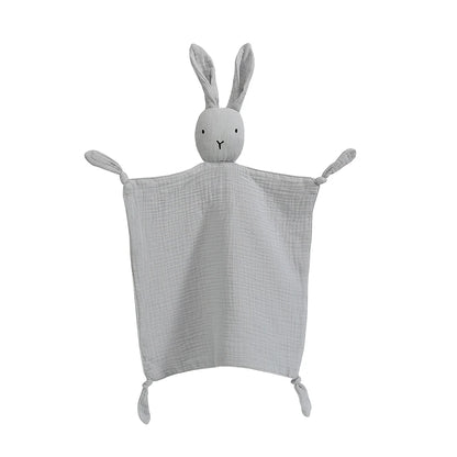 doudou lapin mousseline coton gris